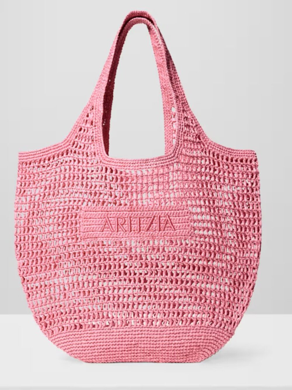 NWOT Aritzia Awayday Handmade Straw Tote Bag - Hot Pink